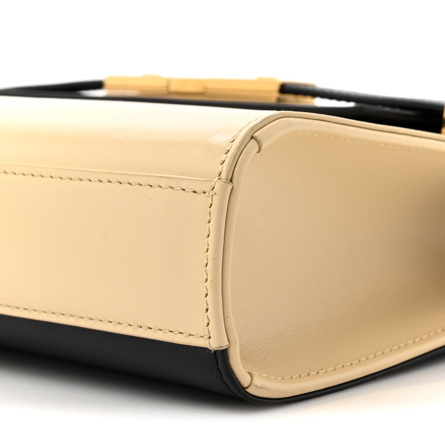 Saint Laurent Smooth Calfskin Manhattan Shoulder Bag Black Beige 9 of 12