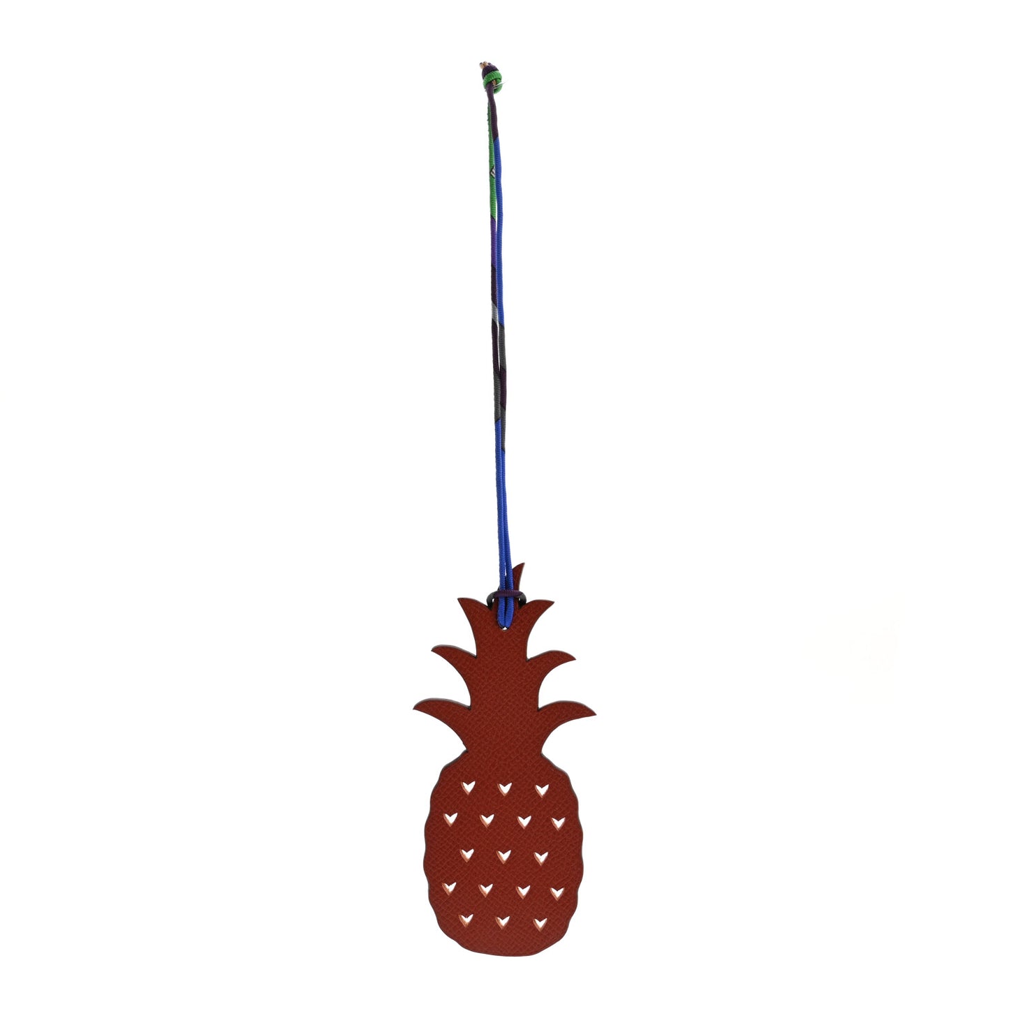 Taurillon Clemence Epsom Petit H Pineapple Bag Charm Orange Rouge H