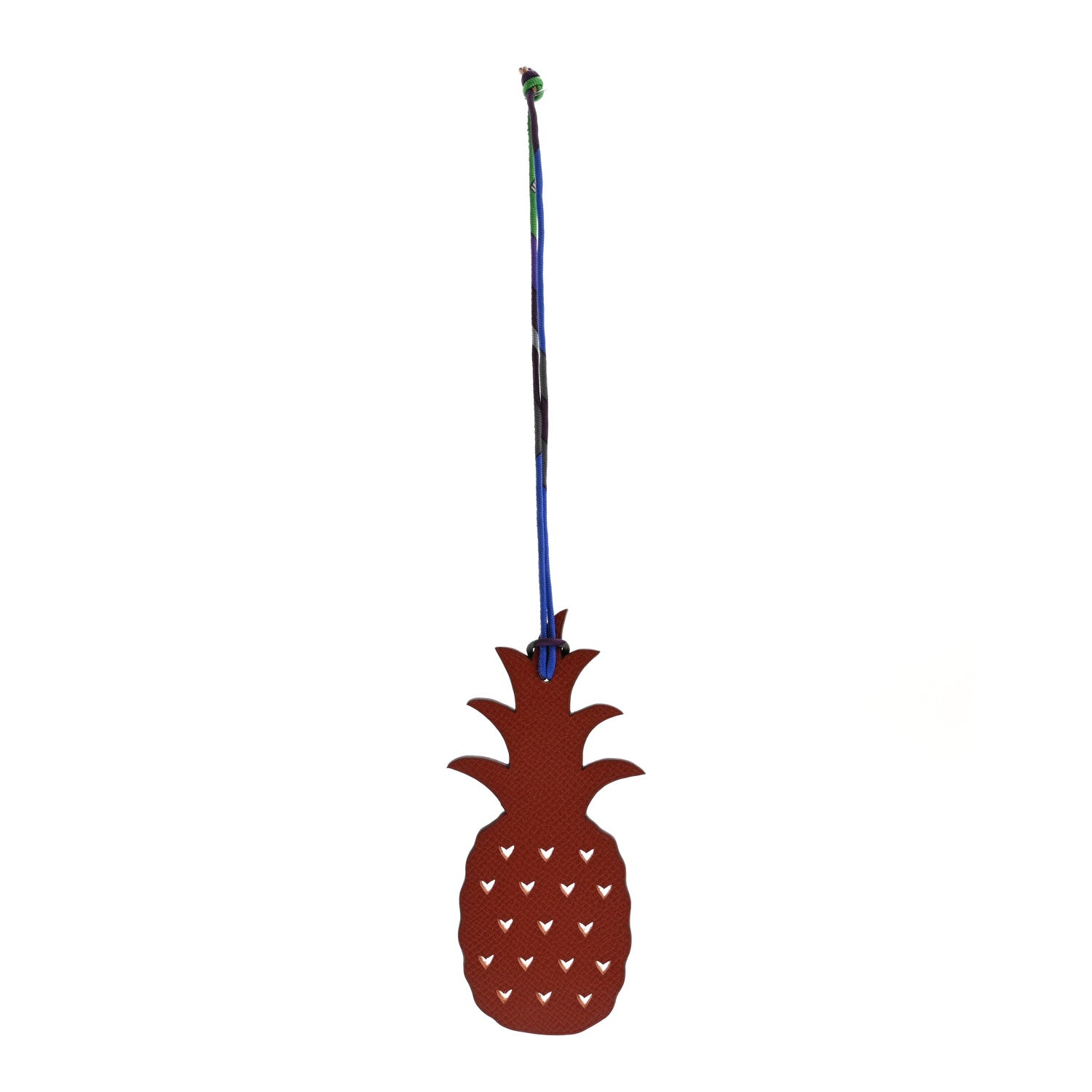 Hermes Taurillon Clemence Epsom Petit H Pineapple Bag Charm Orange Rouge H 1 of 5