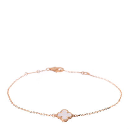 Van Cleef & Arpels 18K Yellow Gold Mother of Pearl Sweet Alhambra Bracelet 1 of 5