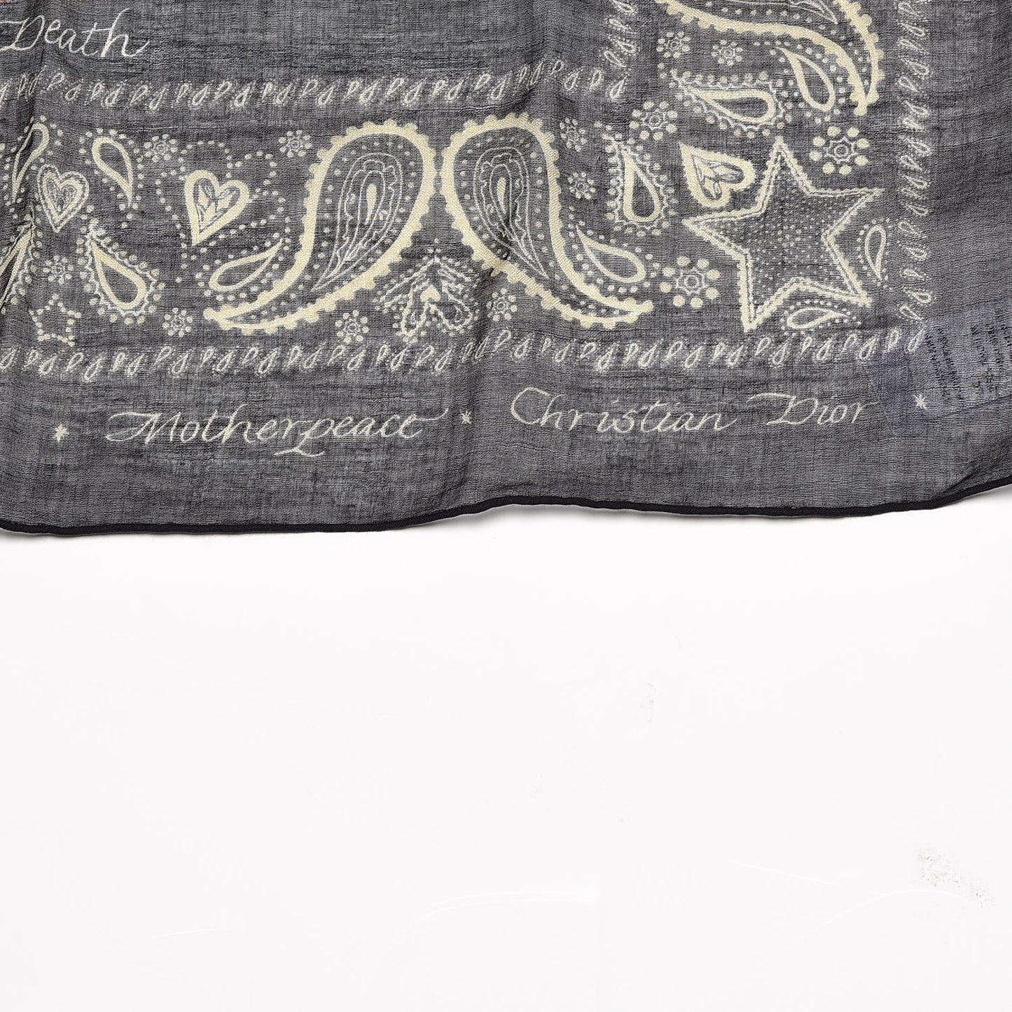 Cotton Cashmere Tarot Motherpeace Square Scarf Black Multi