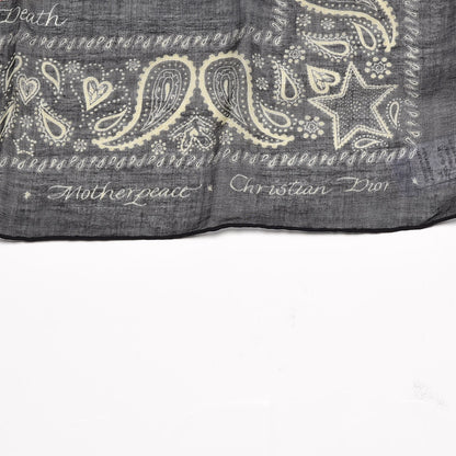 Christian Dior Cotton Cashmere Tarot Motherpeace Square Scarf Black Multi 4 of 4