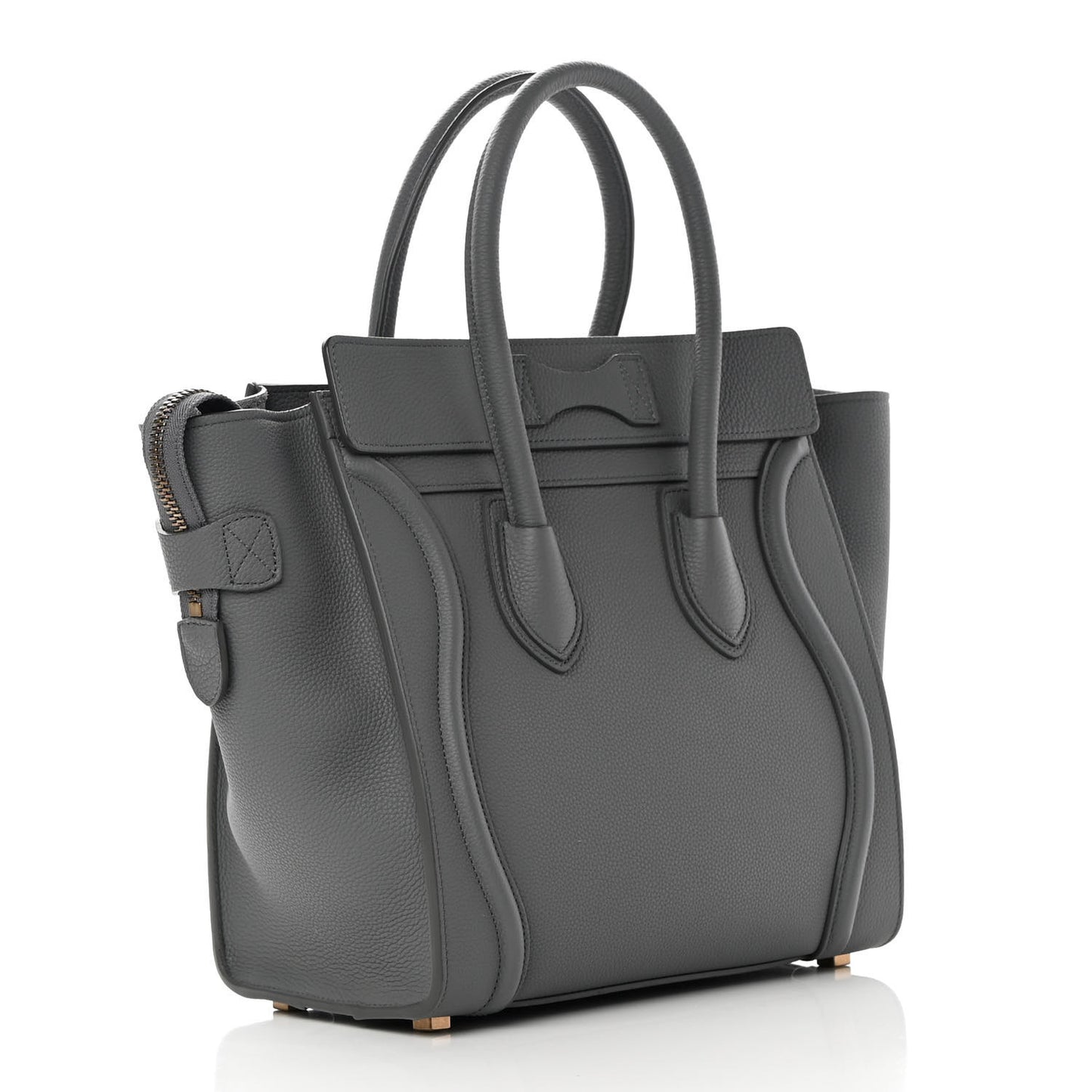 Baby Drummed Calfskin Micro Luggage Kohl