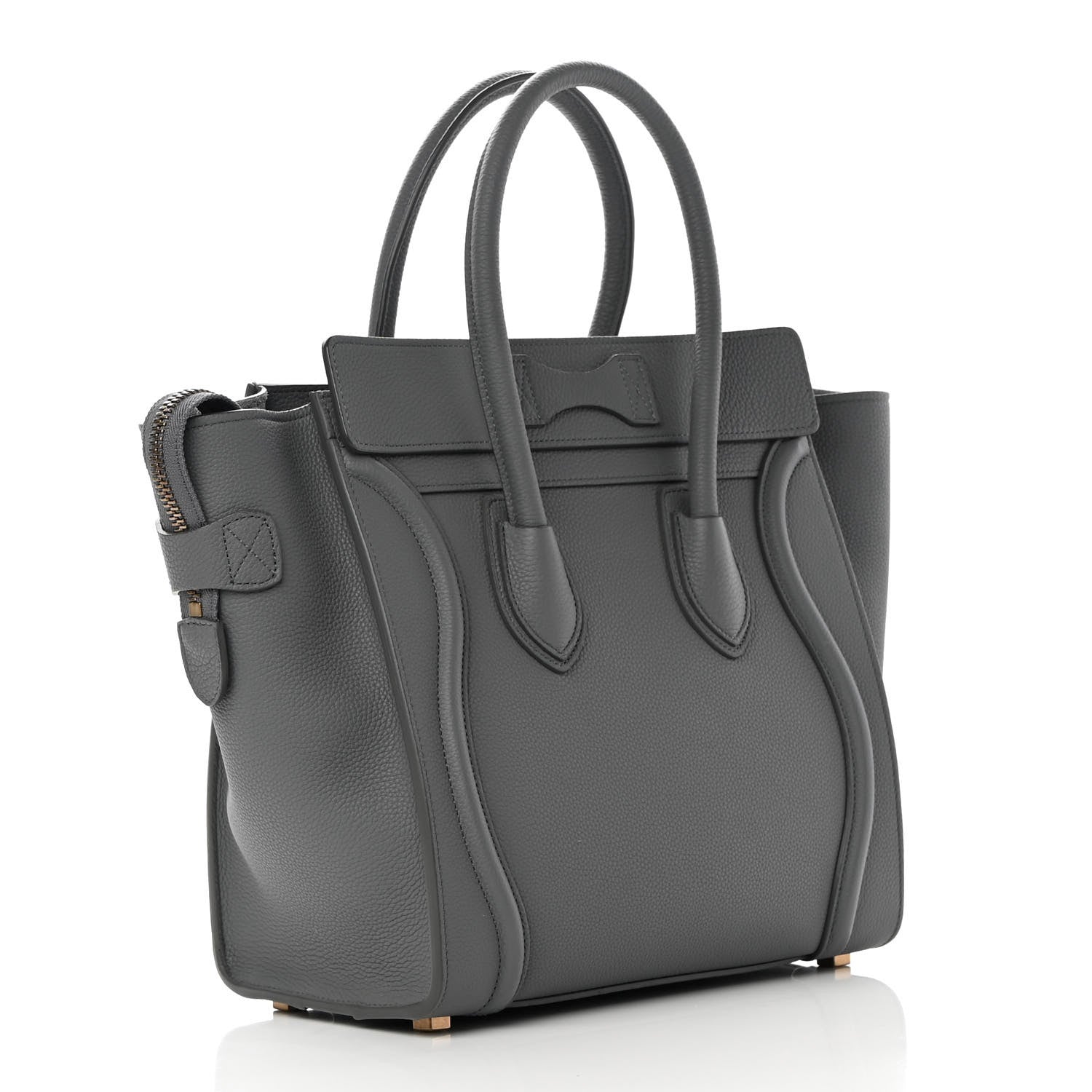 Celine Baby Drummed Calfskin Micro Luggage Kohl 3 of 12