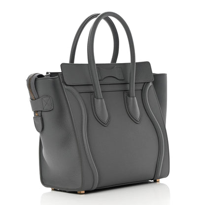 Celine Baby Drummed Calfskin Micro Luggage Kohl 3 of 12