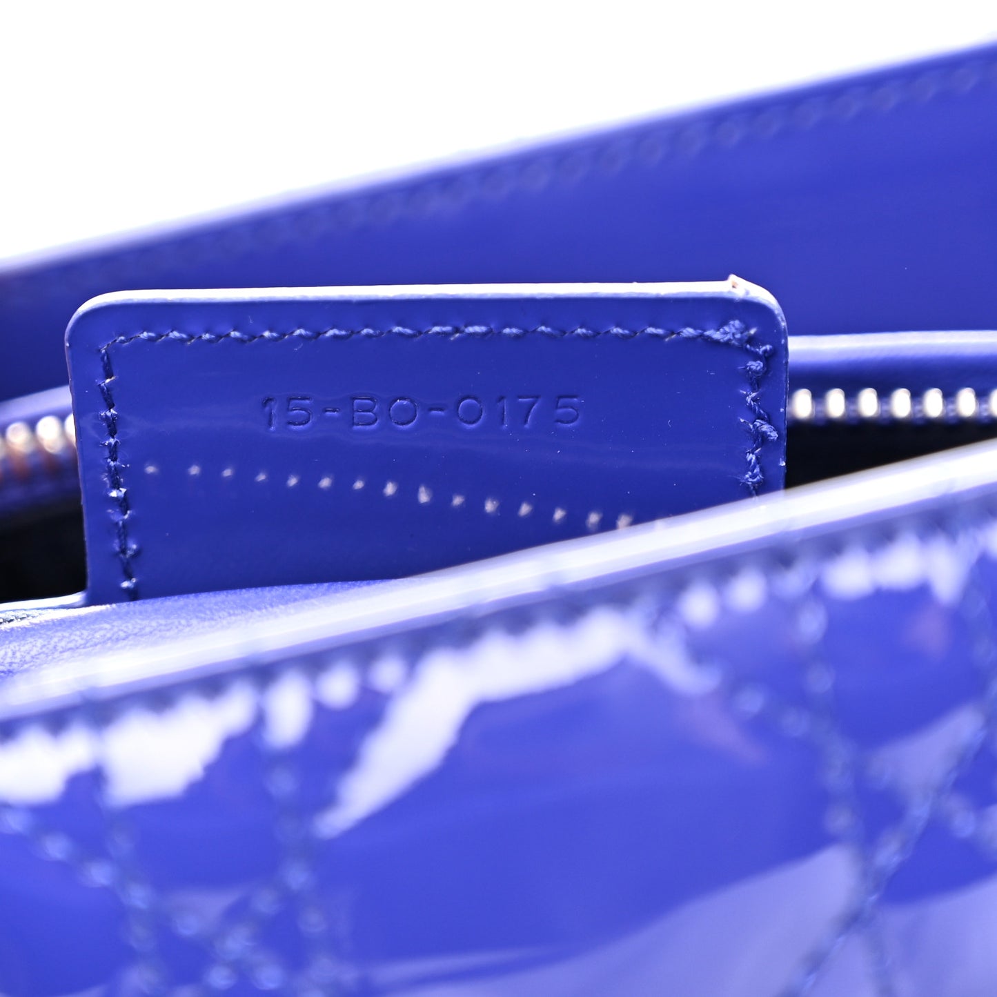 Patent Cannage Medium Lady Dior Blue