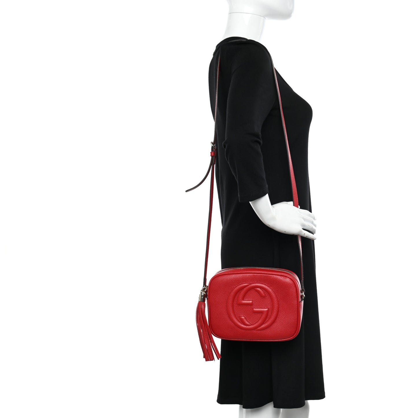 Pebbled Calfskin Small Soho Disco Bag Tabasco Red