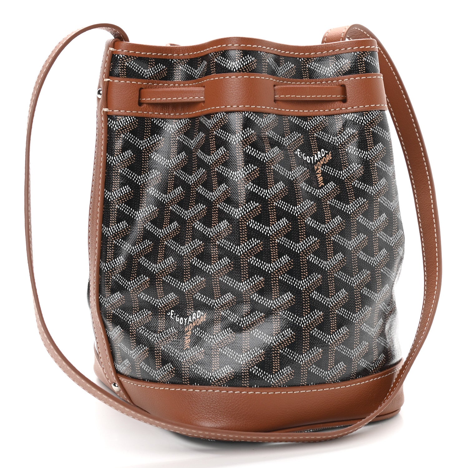 Goyard Goyardine Petit Flot Bucket Bag PM Black Gold 3 of 8