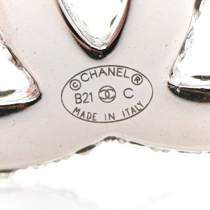 Chanel Crystal CC Treasure Chest Earrings Silver 3 of 4