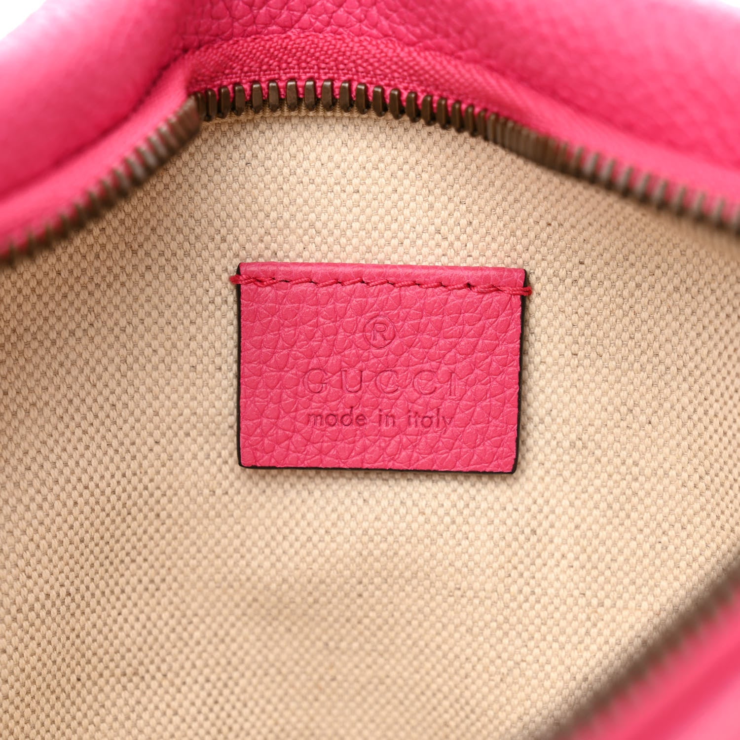Gucci Grained Calfskin Small Logo Belt Bag Box Pink Green 6 of 10