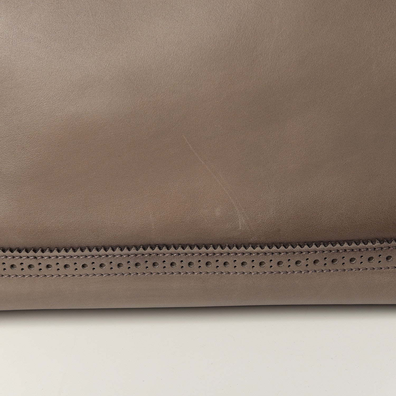 Gucci Calfskin Duilio Brogue Top Handle Bag Grey 12 of 17