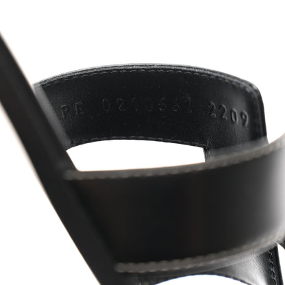 Hermes Box Calfskin Oran Sandals 37.5 Black 8 of 9