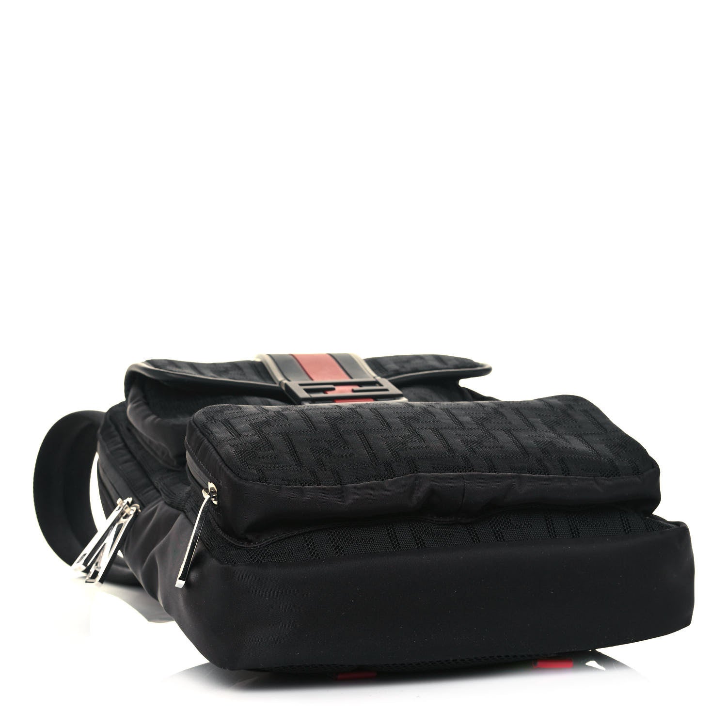 Fendi Neoprene Mesh Vitello Grace FF Panelled Backpack Black Red 3 of 11