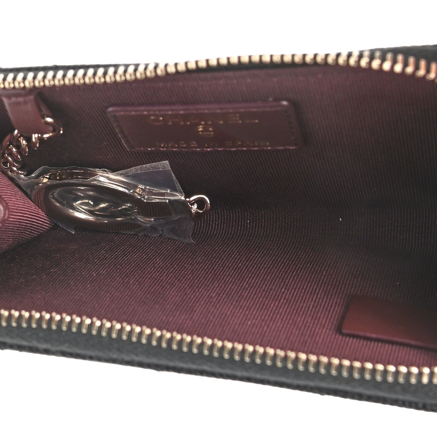 Caviar Quilted Key Holder Case Black