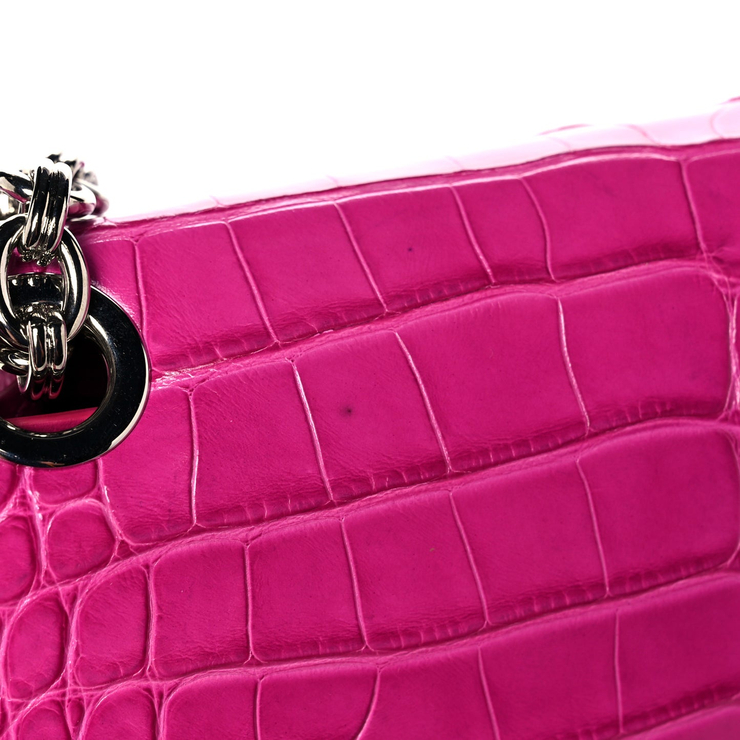 Crocodile Gancio Shoulder Bag Cerise
