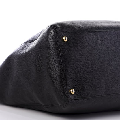 Chanel Calfskin Tall Cerf Tote Black 6 of 8