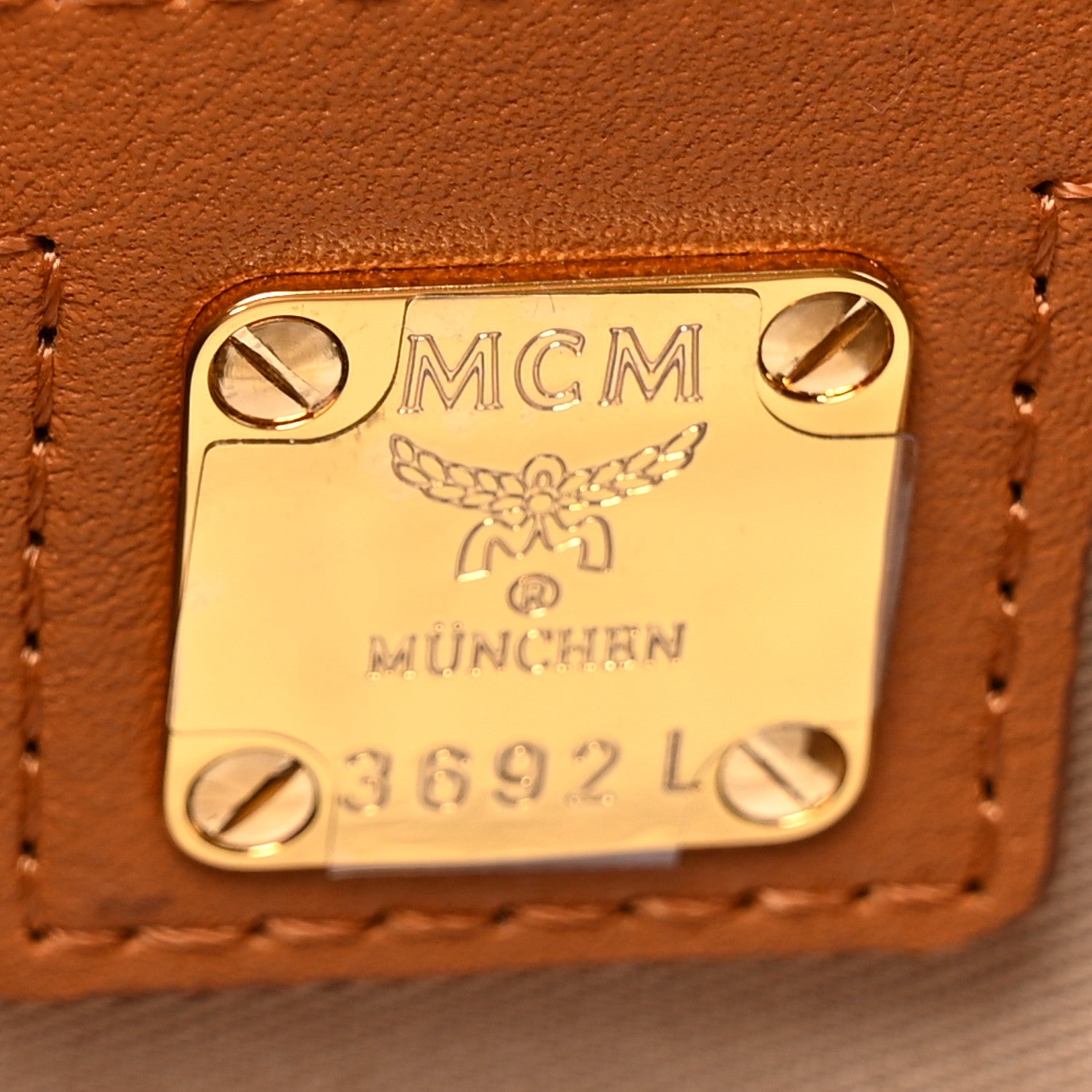 MCM Calfskin Ottomar Monogram Essential Boston Bag Cognac 6 of 10