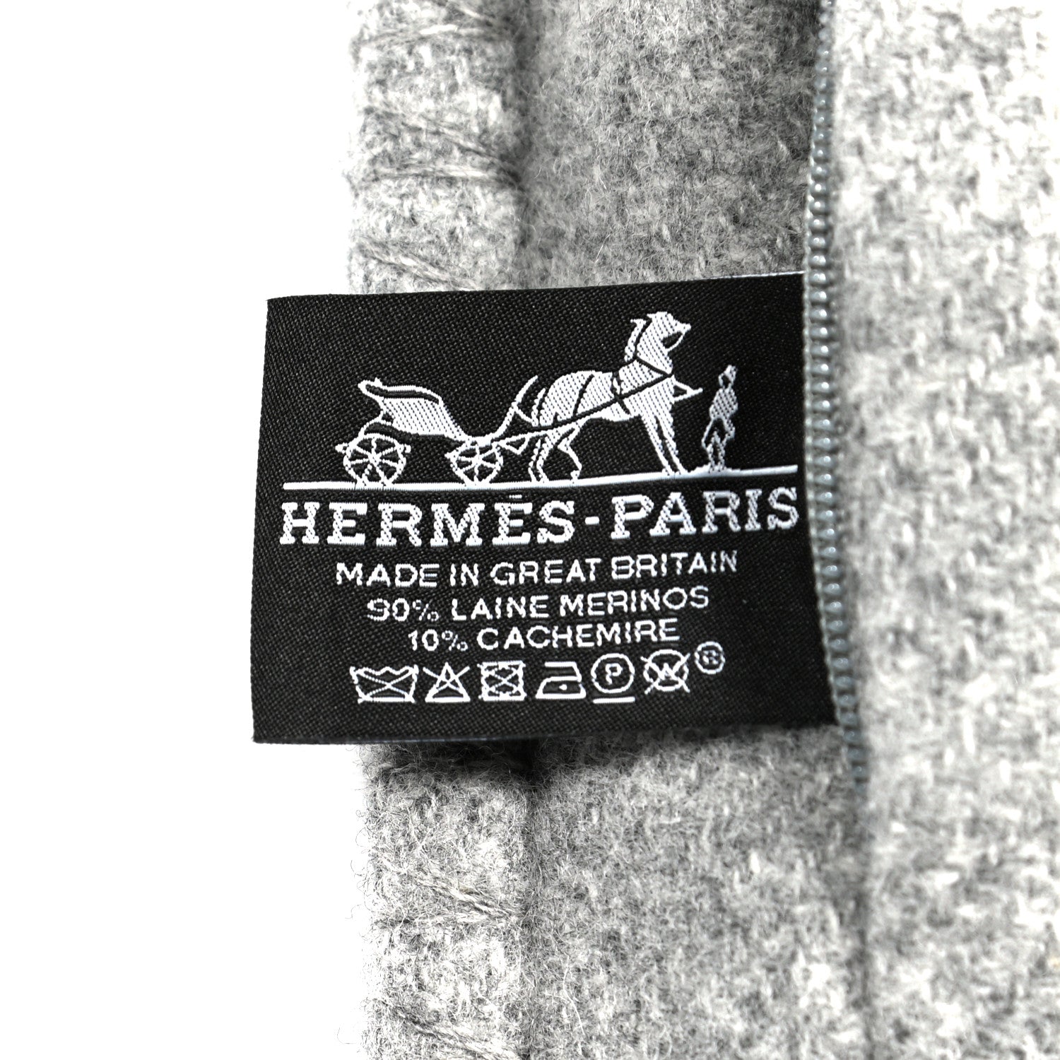 Hermes Wool Cashmere Avalon III Pillow PM Ecru Gris Clair 3 of 3