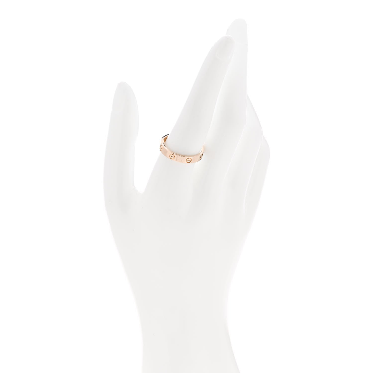 Cartier 18K Pink Gold Diamond 4mm LOVE Wedding Band Ring 60 9 2 of 5