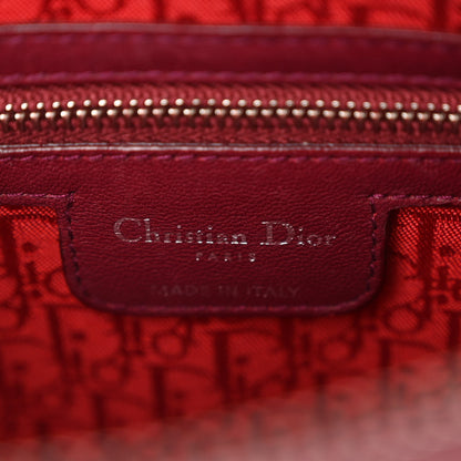 Christian Dior Lambskin Cannage Large Lady Dior Burgundy 6 of 9