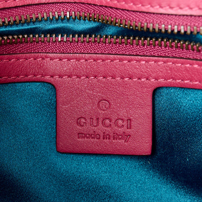 Gucci Velvet Matelasse Bow Embroidered Small GG Marmont Shoulder Bag Raspberry Rose 6 of 11