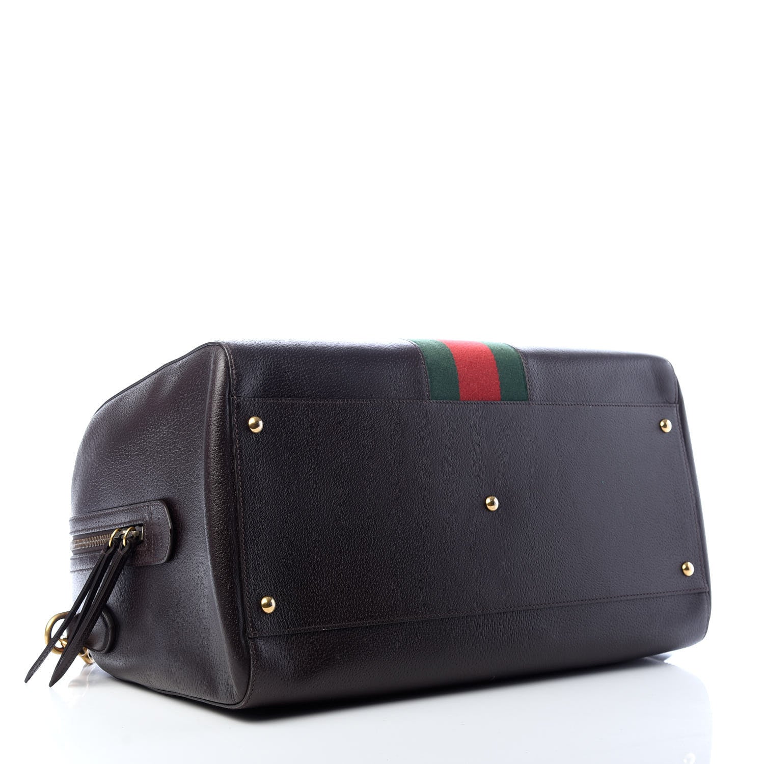 Gucci Calfskin Web Duffle Dark Brown 3 of 8