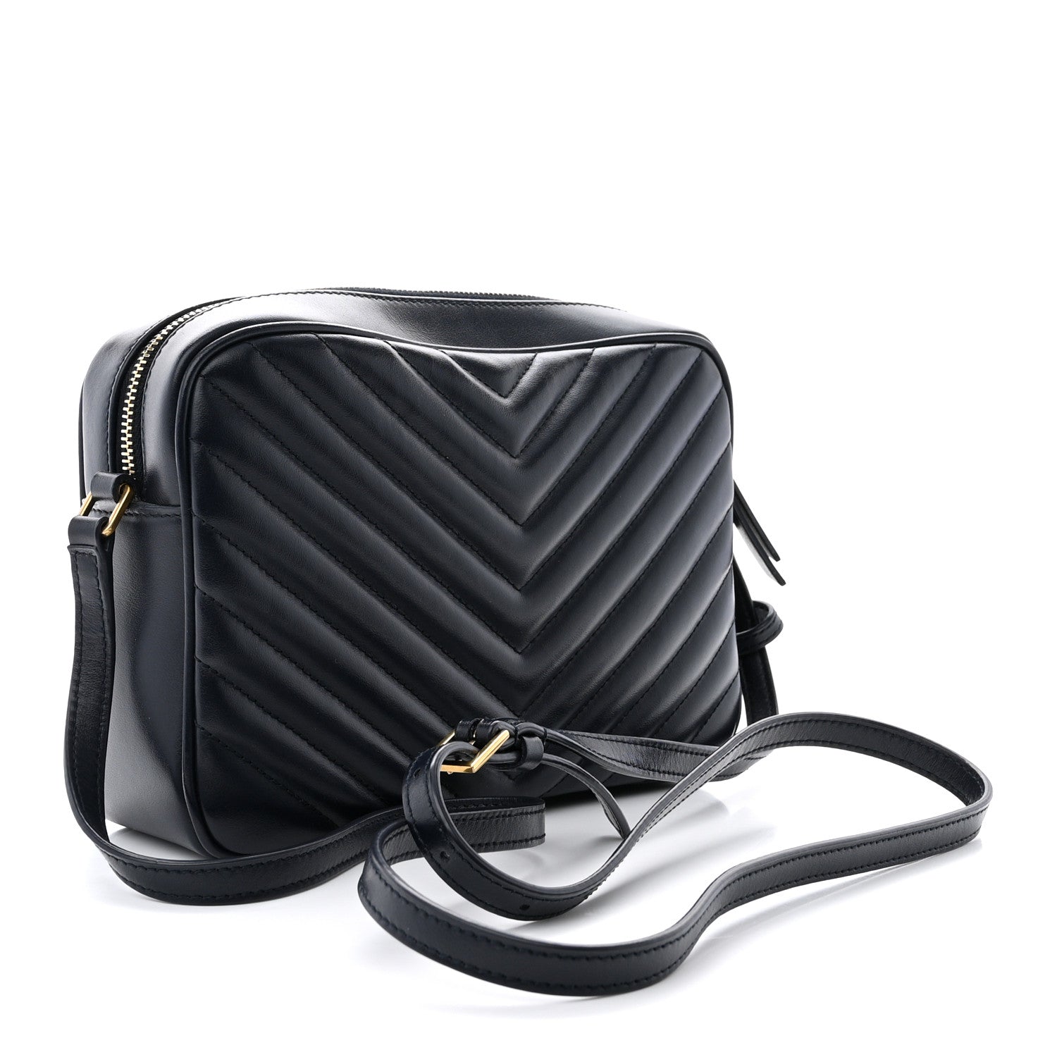 Saint Laurent Calfskin Matelasse Monogram Lou Camera Bag Navy 3 of 10