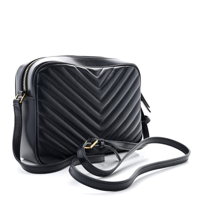 Saint Laurent Calfskin Matelasse Monogram Lou Camera Bag Navy 3 of 10