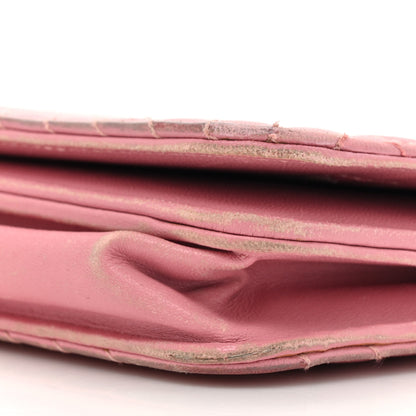 Chanel Lambskin Quilted CC Crossing Wallet On Chain WOC Pink 10 of 20