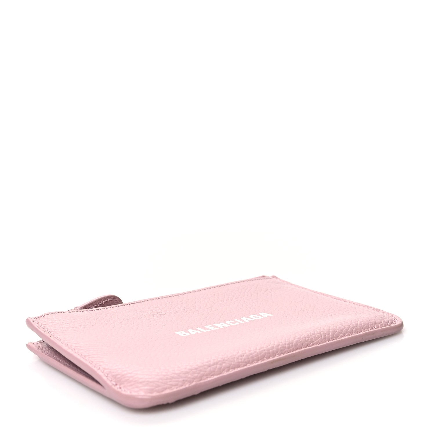 Balenciaga Grained Calfskin Logo Large Cash Long Coin Card Holder Powder Pink White 4 of 9