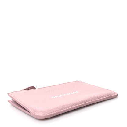 Balenciaga Grained Calfskin Logo Large Cash Long Coin Card Holder Powder Pink White 4 of 9