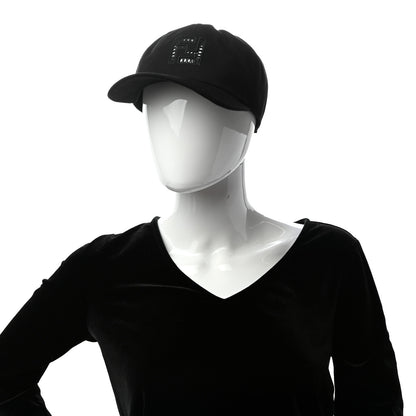 Fendi Cotton FF Ajour Embroidered Baseball Hat 58 Black 2 of 8