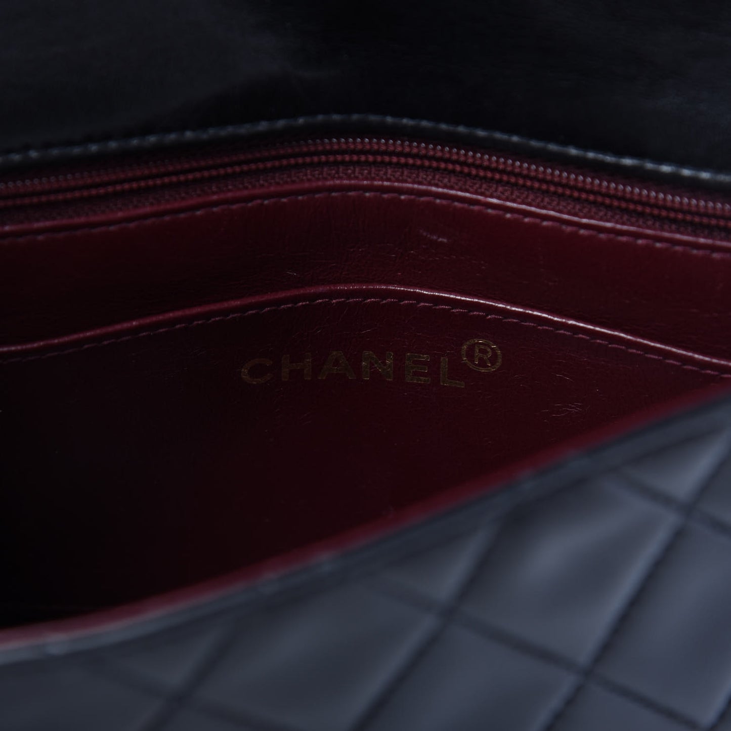 Lambskin Quilted Mini Square Flap Black