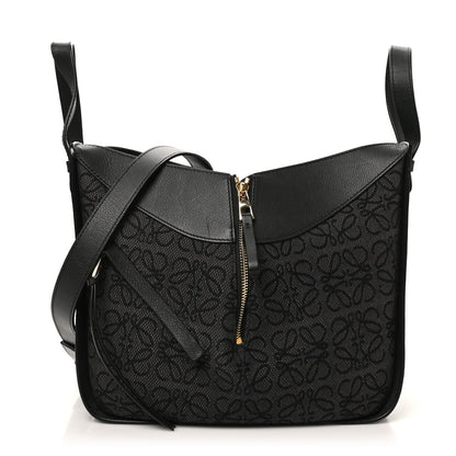 Loewe Jacquard Anagram Calfskin Small Hammock Shoulder Bag Black Charcoal 1 of 10