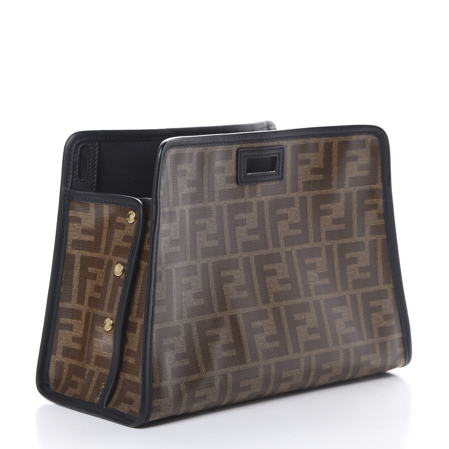 Glazed Fabric Vitello Century FF 1974 Stamp Patch Mini Peekaboo Defender Cover Mogano Panna Black