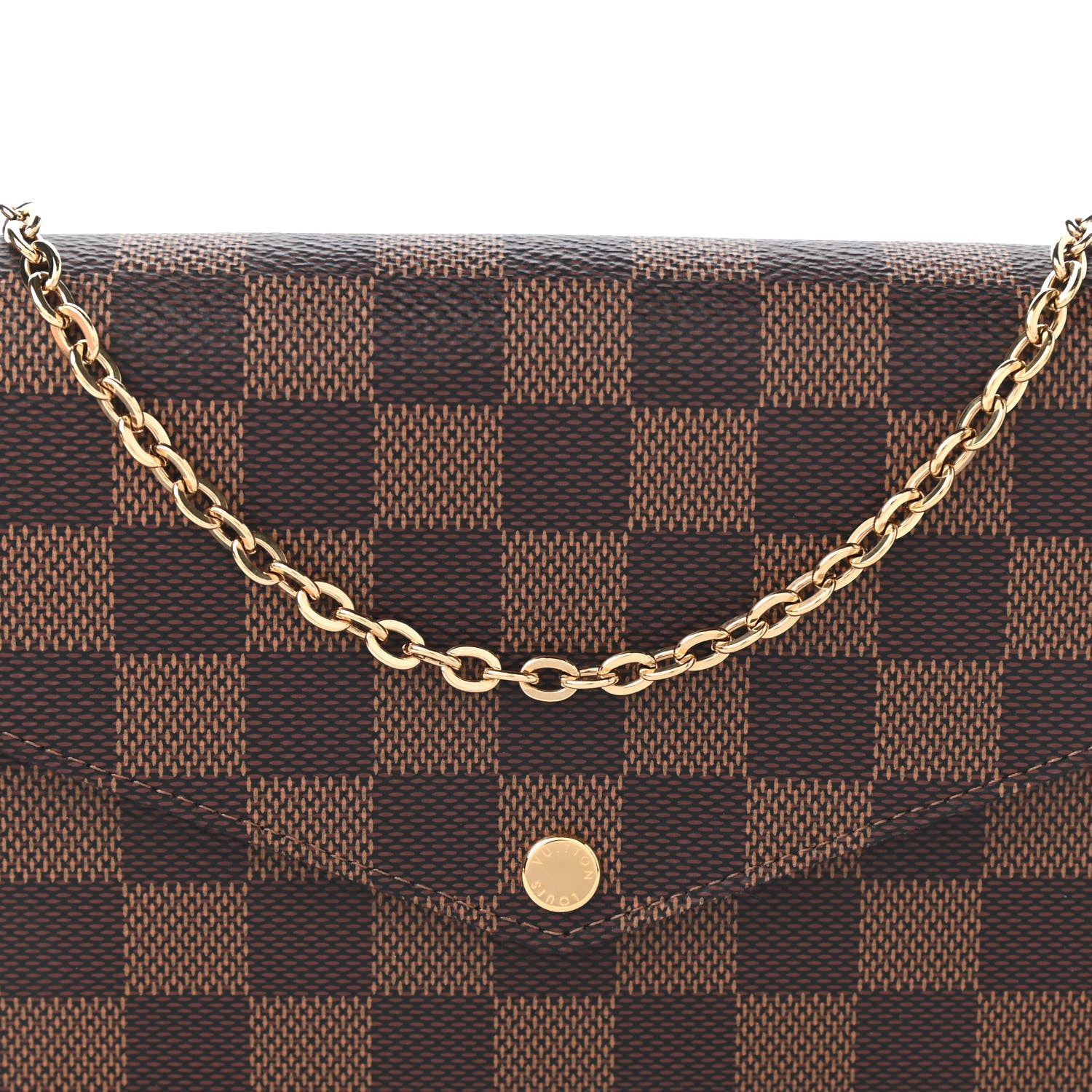 Louis Vuitton Damier Ebene Pochette Felicie Chain Wallet 10 of 11