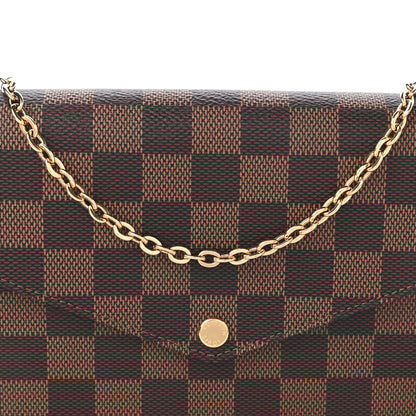 Louis Vuitton Damier Ebene Pochette Felicie Chain Wallet 10 of 11