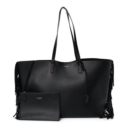 Saint Laurent Calfskin Large Fringe Shopping Tote Black 1 of 10