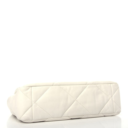 Chanel Lambskin Quilted Large Chanel 19 Flap White 4 of 11