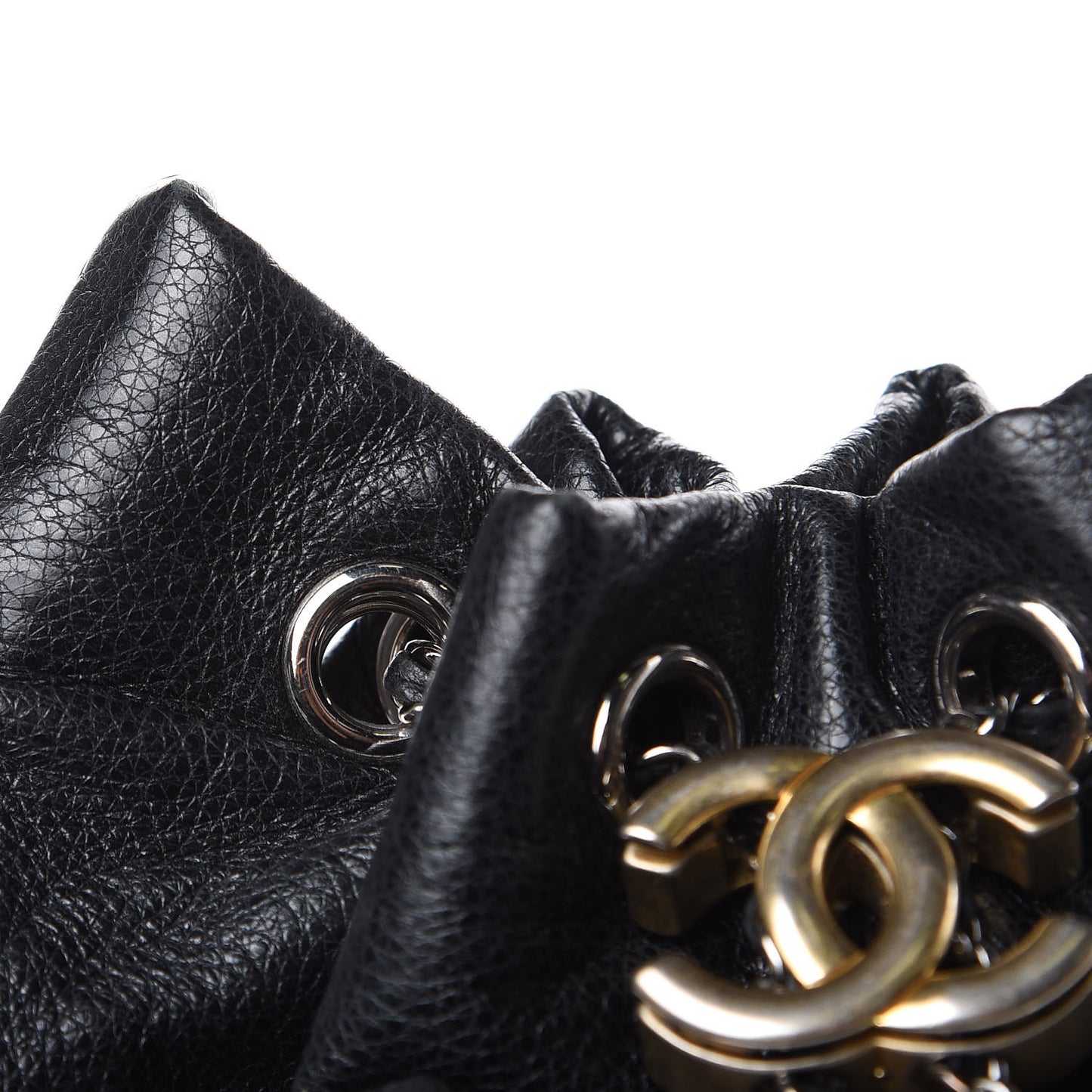 Calfskin Quilted Small Gabrielle Bucket Black