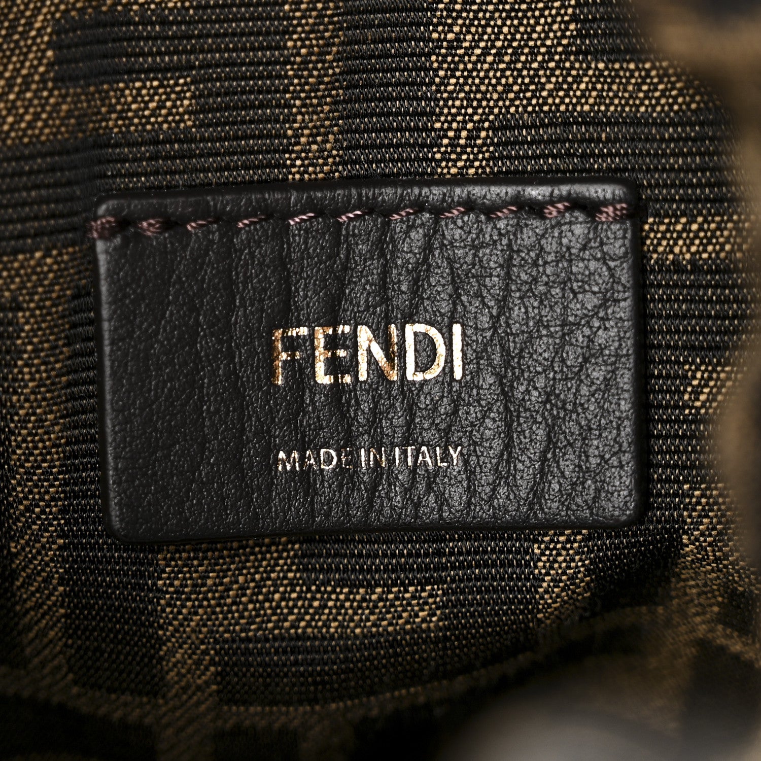Fendi Nylon Vitello King Logo Step Out Bucket Bag Brandy 1852577