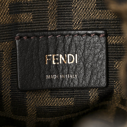 Fendi Nylon Vitello King Logo Step Out Bucket Bag Brandy 6 of 10