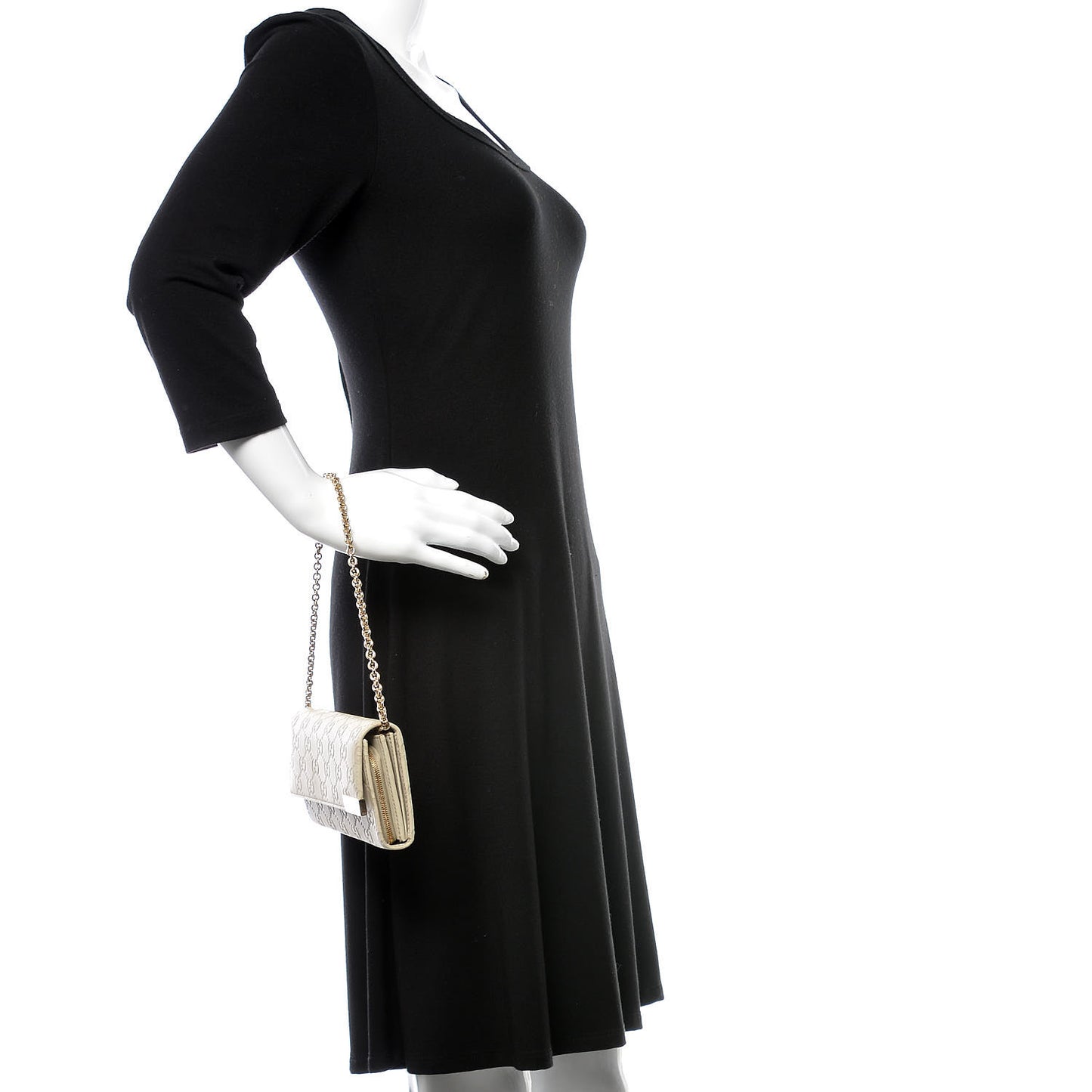 Guccissima Signature Dice Chain Wallet Off White