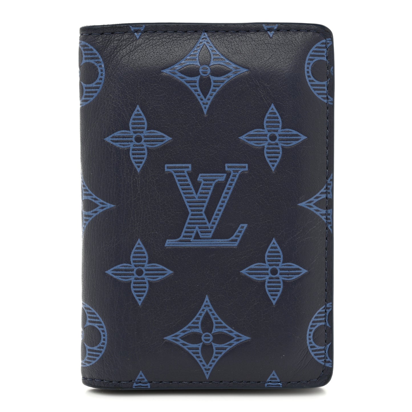 Calfskin Monogram Shadow Pocket Organizer Blue