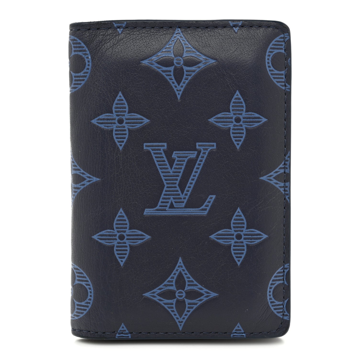 Louis Vuitton Calfskin Monogram Shadow Pocket Organizer Blue 1 of 6
