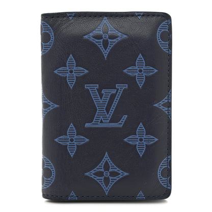 Louis Vuitton Calfskin Monogram Shadow Pocket Organizer Blue 1 of 6