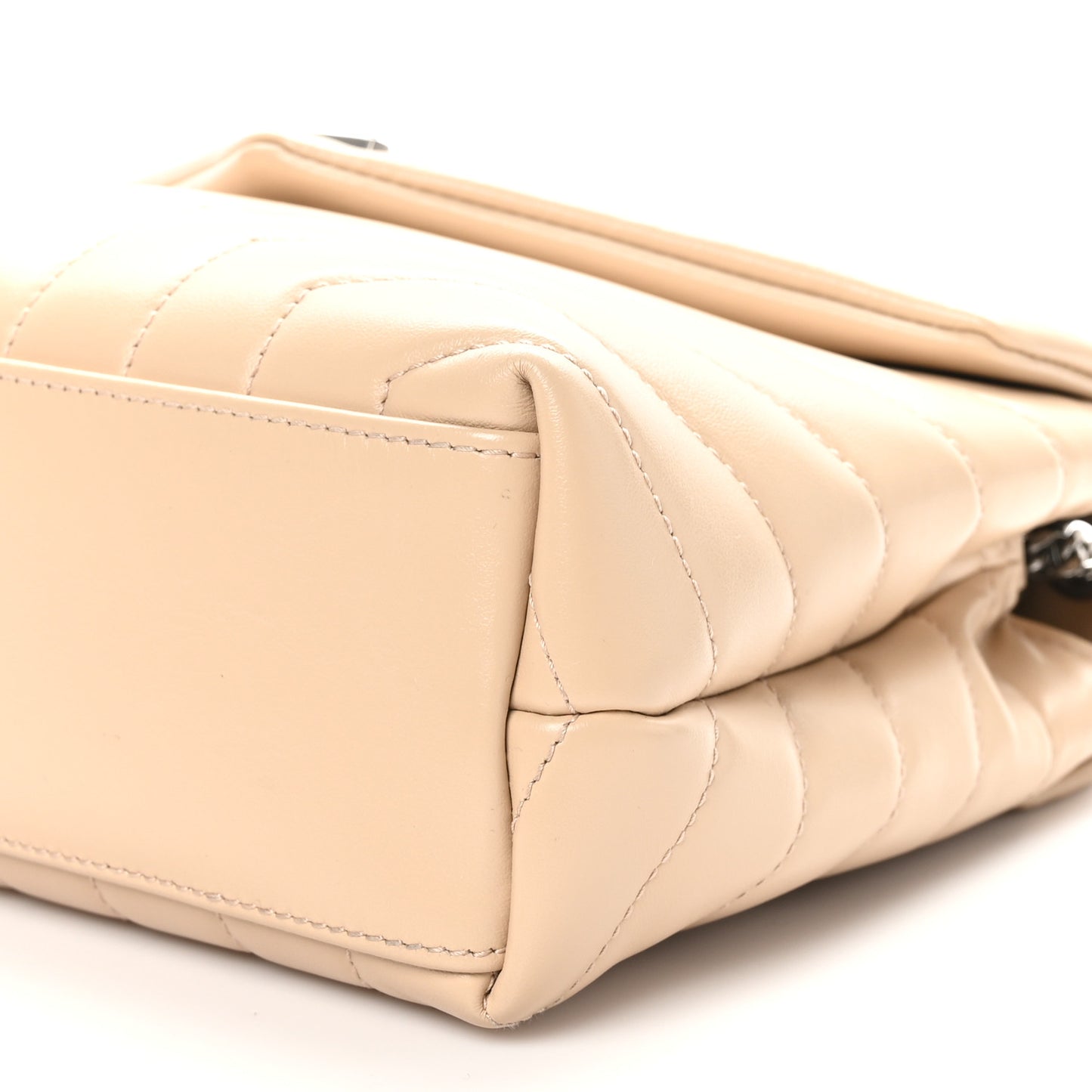 Calfskin Y Quilted Monogram Small Loulou Chain Satchel Dark Beige
