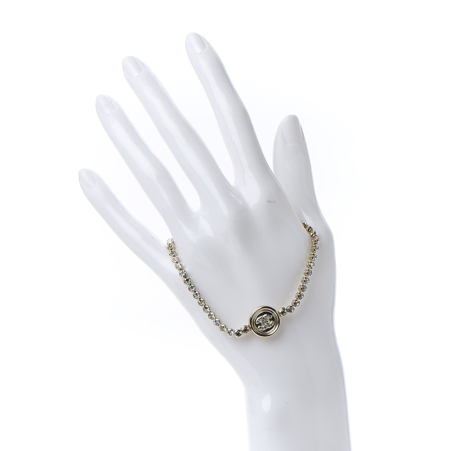 Crystal CC Chain Bracelet Gold