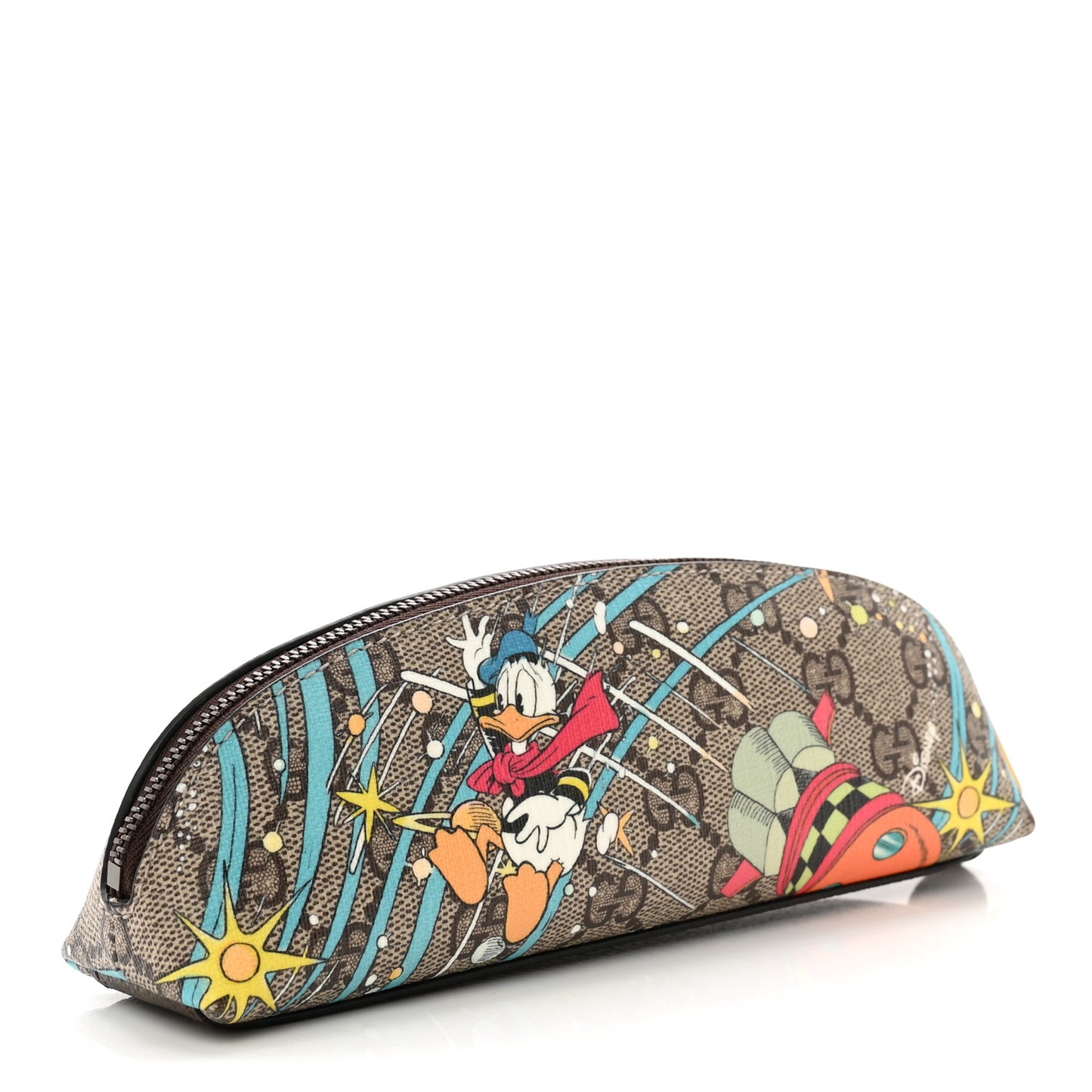 X DISNEY GG Supreme Monogram Donald Duck Pencil Case Beige Ebony