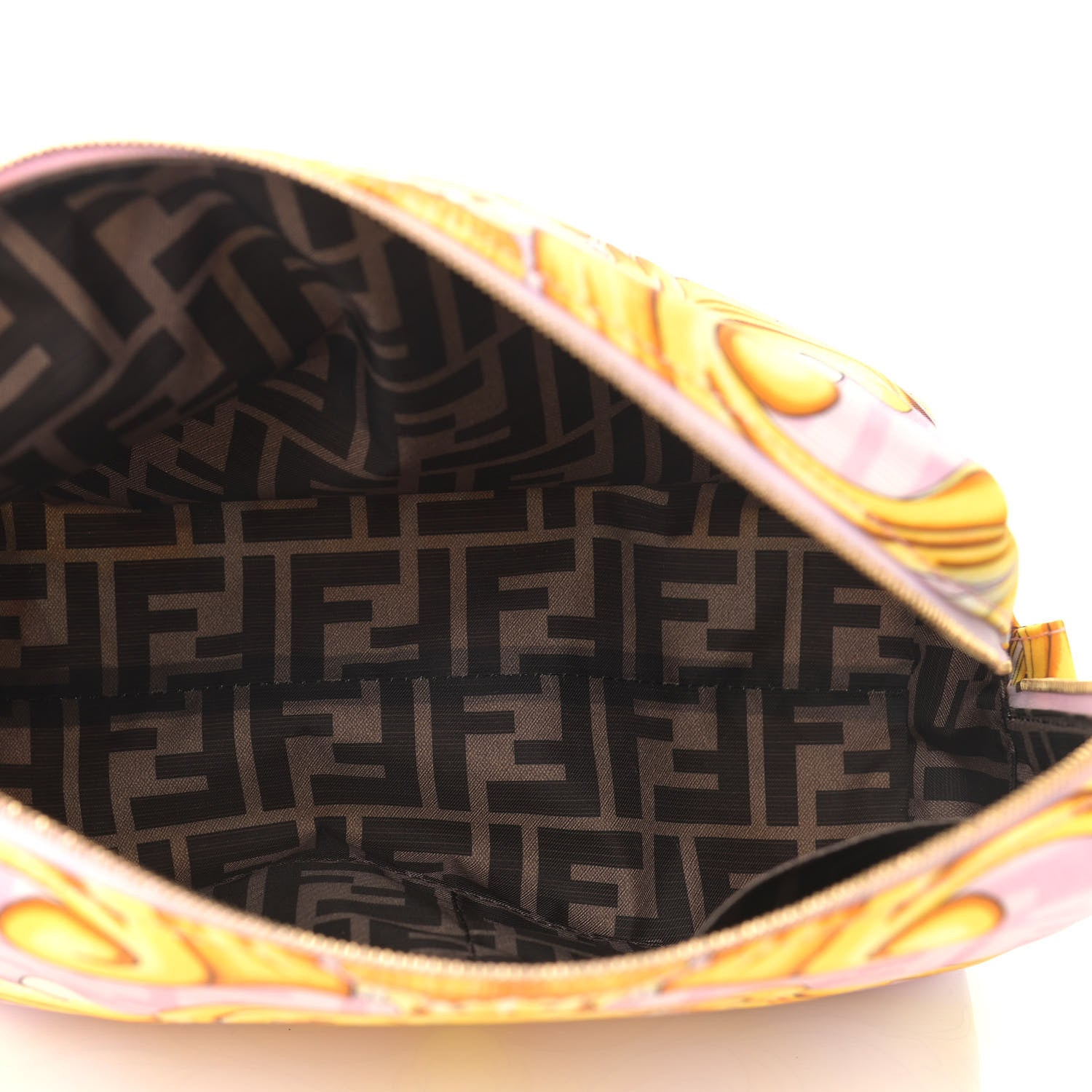 Fendi X VERSACE Nylon Fendace FF Baroque Medium Trapezoid Beauty Pouch Pink 7 of 9